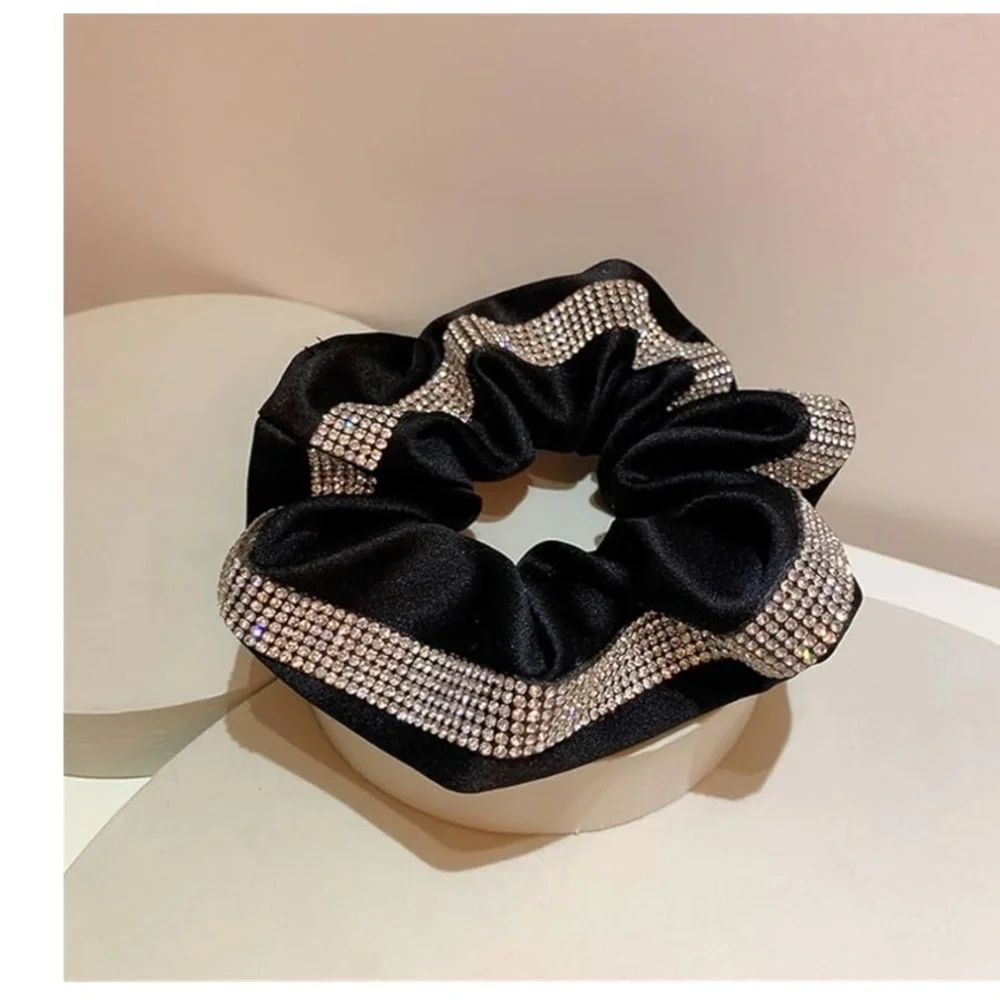 Glam Black Rhinestone Scrunchie Bundle | Stoney Clover Lane & Velvet Crystal
